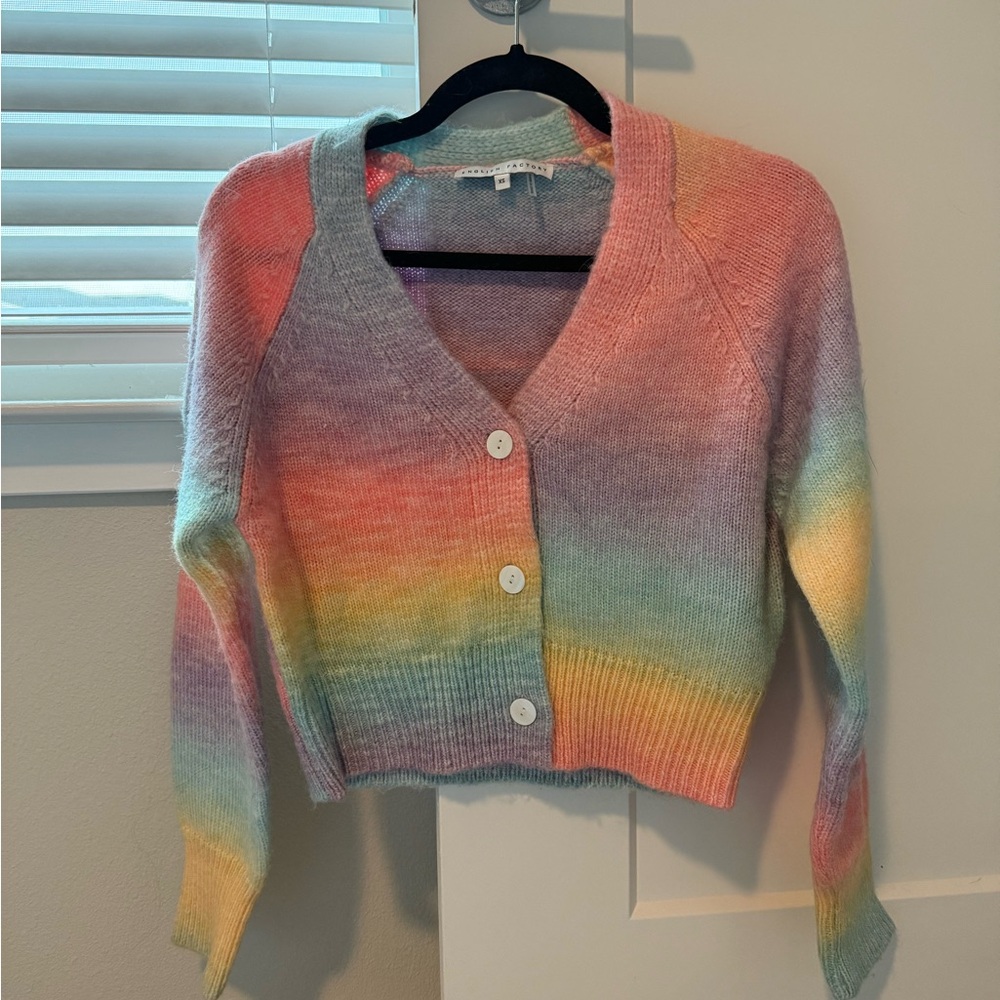English Factory Rainbow Gradient Cardigan